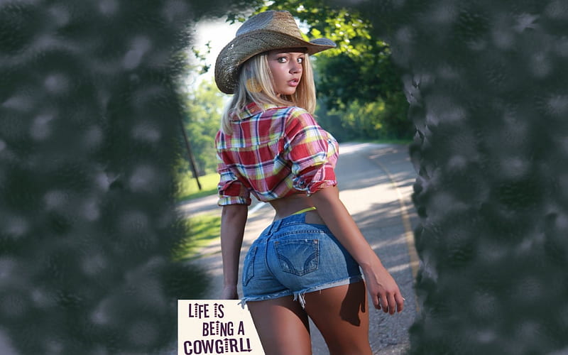 Cowgirl's Life, Laura Elisabeth Moro, westerns, women, famous, girls, cutoffs, blondes, otdoors, hats, female, models, ranch, fun, rodeo, cowgirls, fashion, style, HD wallpaper