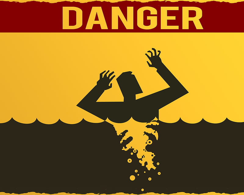 Danger, caution, drowning, HD wallpaper