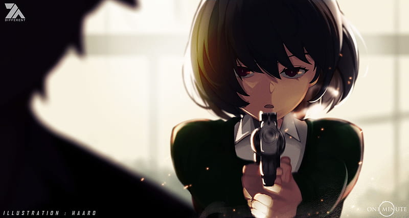Anime Girl Short Hair Gun Anime Hd Wallpaper Peakpx
