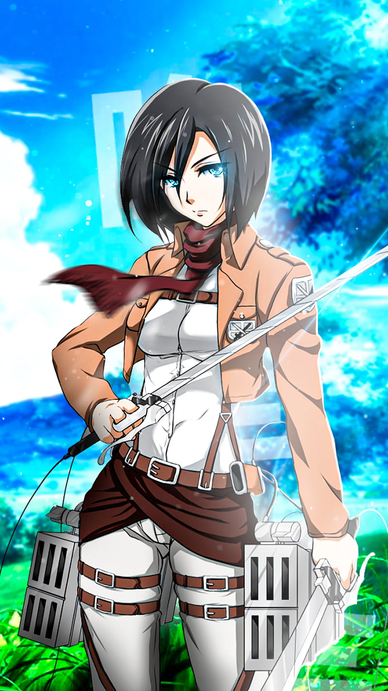 Mikasa Ackerman, anime, attack on titan, shingeki no kyojin, waifu, HD phone wallpaper