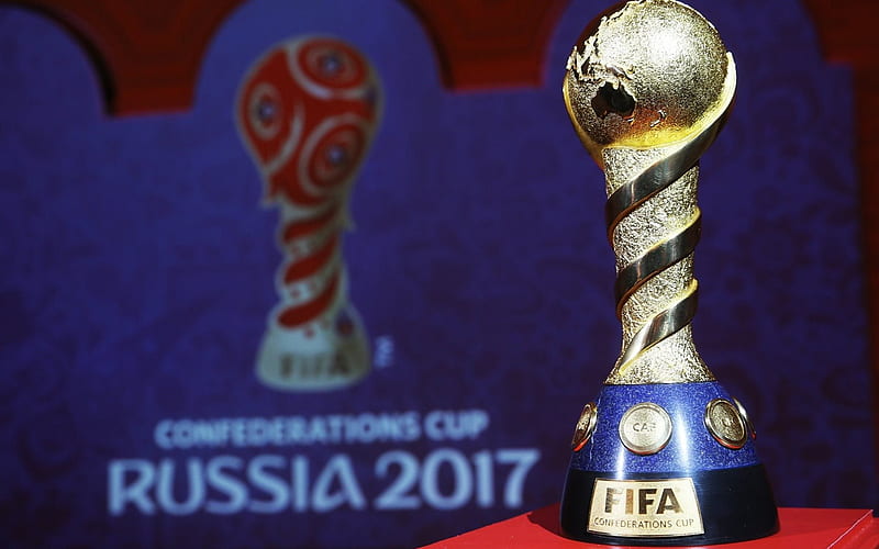 FIFA Confederations Cup, Trophy, Russia 2017, gold cup, HD wallpaper