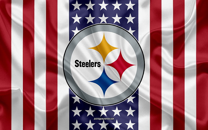 Pittsburgh Steelers logo, emblem, silk texture, American flag, American  football club, HD wallpaper | Peakpx