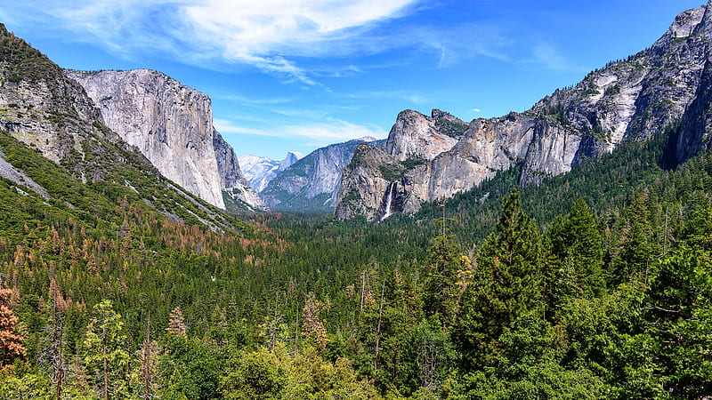 Yoemite Valley - Tunnel View, Mountains, Trees, California, Valleys, Nature, HD wallpaper