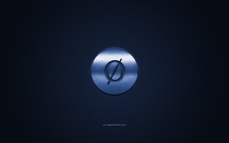 Omni logo, metal emblem, blue carbon texture, cryptocurrency, Omni, finance concepts, HD wallpaper
