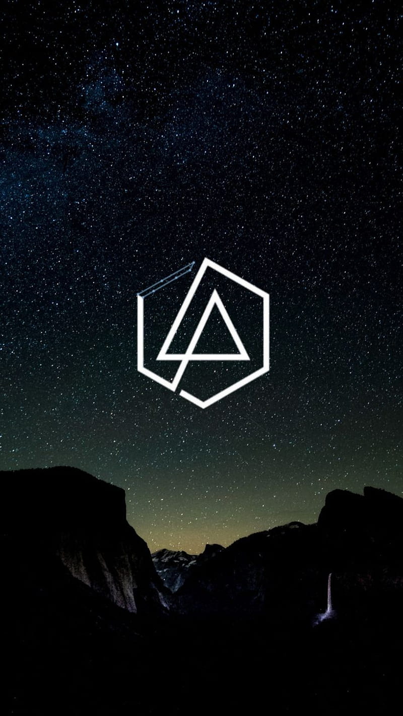 Linkin Park, logo, music, night, rock, star, stars, HD phone wallpaper