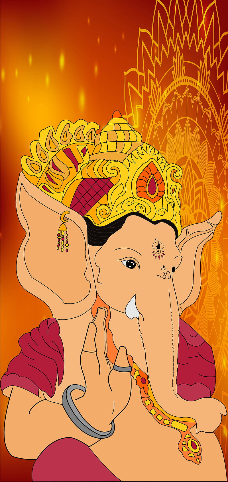 Lord Ganesh, andriod, apple, hindu, hindu gods, hinduism, iphone, red, samsung, HD phone wallpaper
