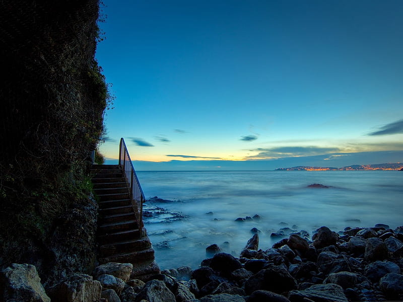 beach stairs-Nature, HD wallpaper