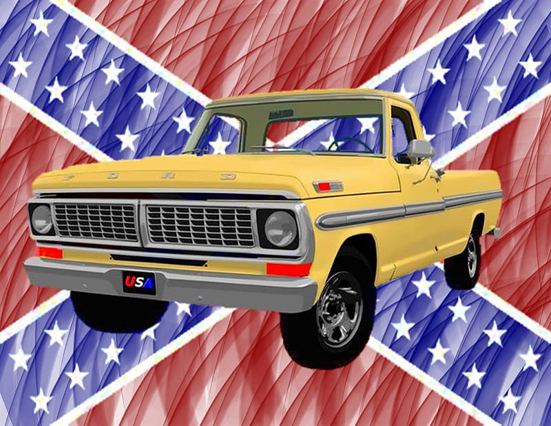 Ford Truck Ford Ranger Rebel Flag Truck Hd Wallpaper Peakpx