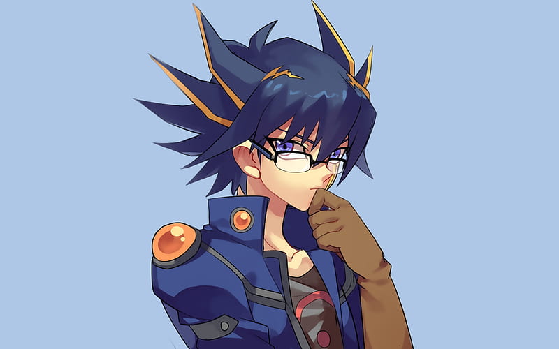 Yusei Fudo, minimalism, Yu-Gi-Oh, artwork, protagonist, Yu-Gi-Oh 5Ds, manga, Yusei Fudo Yu-Gi-Oh, Fudo Yusei, HD wallpaper