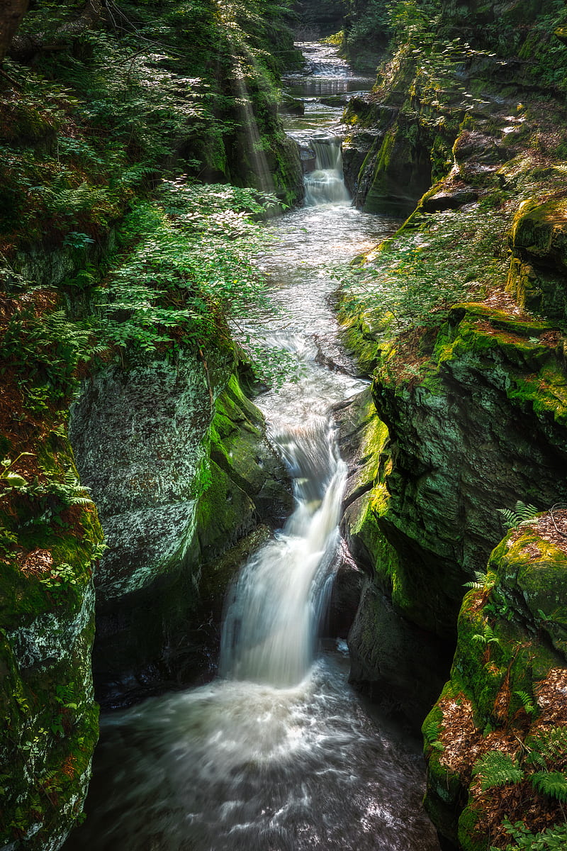 waterfall, river, stream, stones, water, HD phone wallpaper