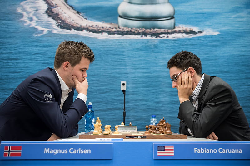 Magnus Carlsen And Fabiano Caruana, HD wallpaper
