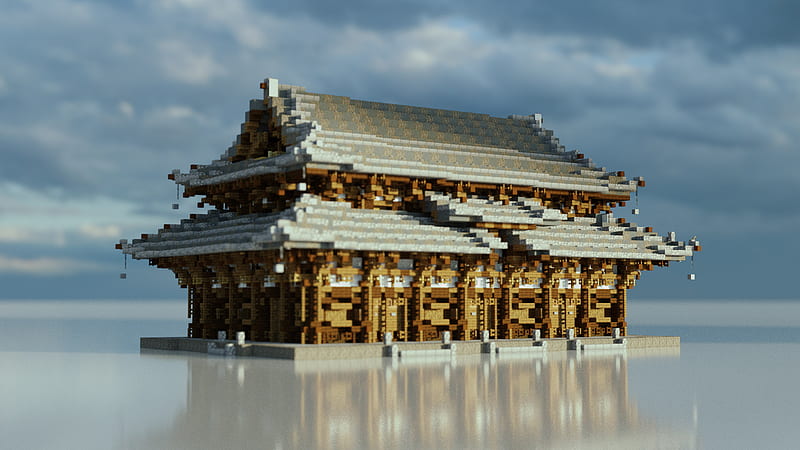 Buddhist Japan Temple Wooden Minecraft, HD wallpaper