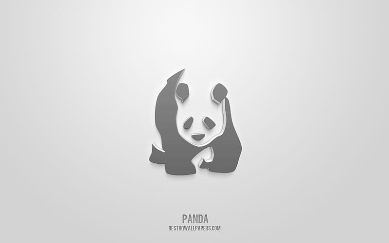 Panda 3d icon, green background, 3d symbols, Panda, Animals icons, 3d icons, Panda sign, Animals 3d icons, HD wallpaper