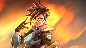 Tracer Overwatch Supersaiyanblue Digital Art 4k Wallpaper,HD