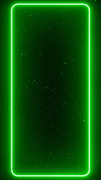 Neon 3D Frame, amoled, border, edge, glow, green, oled, star, HD phone wallpaper