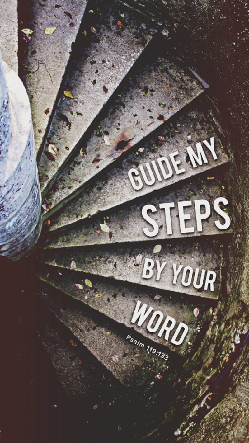 Guide My Steps, 119, bible, christ, christian, god, jesus, psalm, verse, HD phone wallpaper