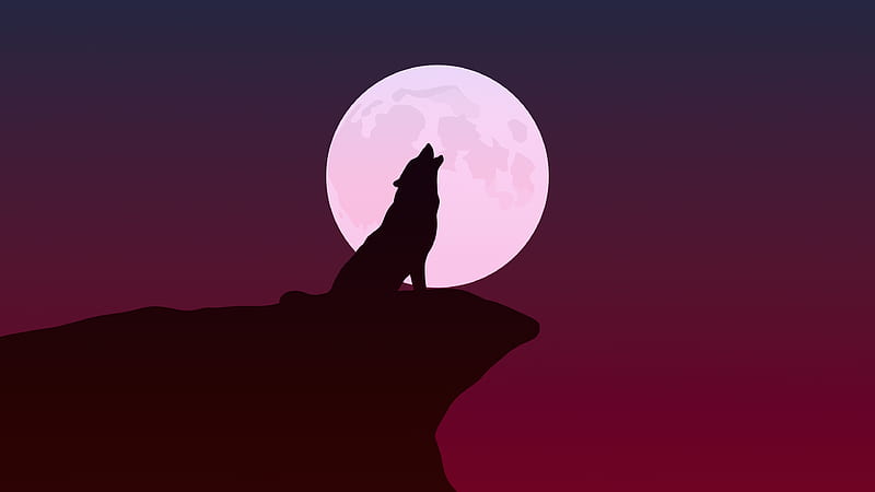 Howling Wolf Minimalist , wolf, minimalism, minimalist, artist, artwork, digital-art, HD wallpaper