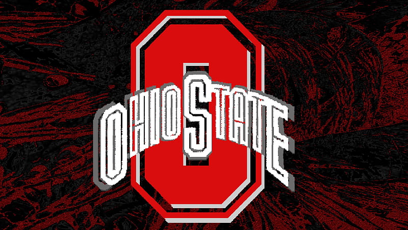 RED BLOCK O ON ABSTACT, buckeyes, basketball, red block o, ohio, state, HD wallpaper
