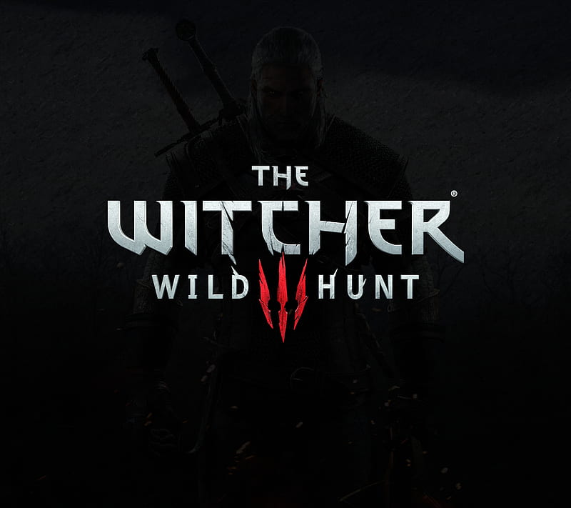 Witcher 3 Wild Hunt, dark, game, geralt, hunt, logo, rpg, wild, witcher, wolf, HD wallpaper