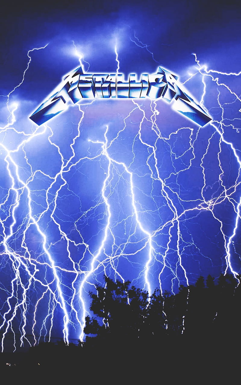 Metallica 2, blue, dark, light, lightning, metal, metallica, ride, ride the lightning, sky, HD phone wallpaper