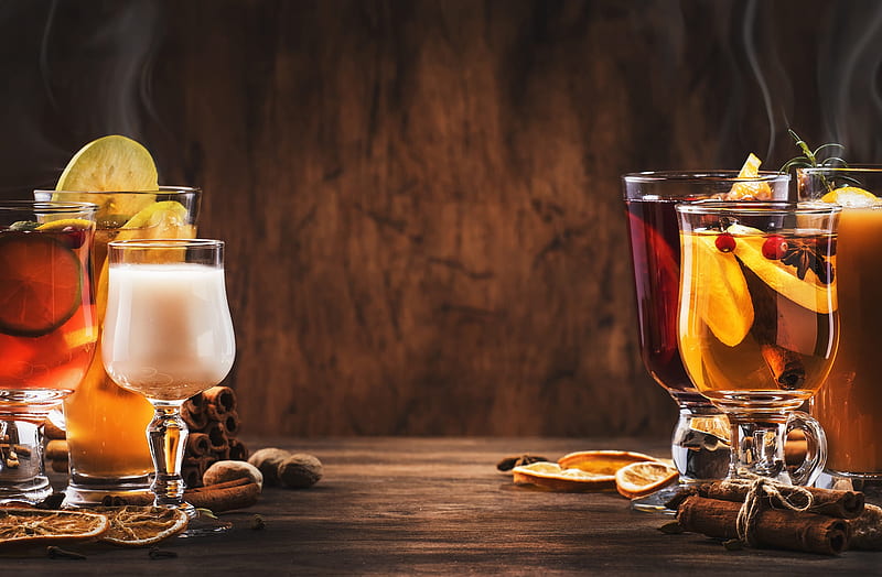 Food, Cocktail, Cinnamon, Drink, Glass, HD wallpaper