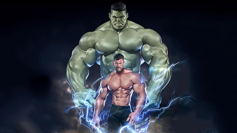 Hulk and Thor, muscle, thor, marvel, hulk, shirtless, silverjow, comics, HD  wallpaper | Peakpx