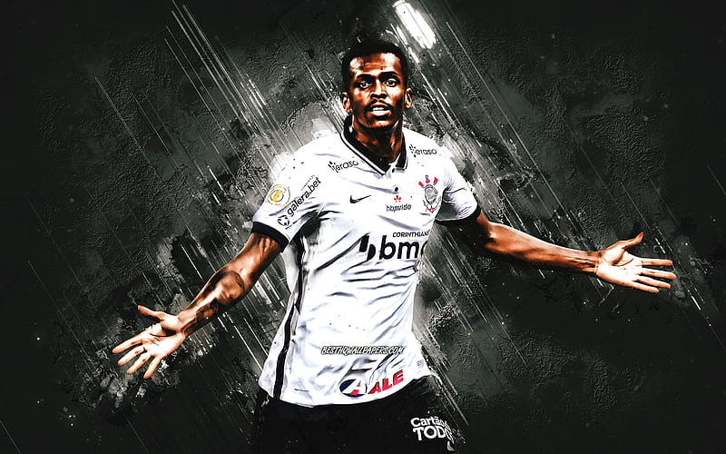 Jo, Corinthians, Brazilian footballer, portrait, gray stone background, football, Joao Alves de Assis Silva, HD wallpaper