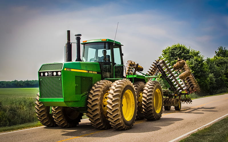 John Deere 8760, tractor, harvesting concepts, agricultural machinery, modern tractors, John Deere, HD wallpaper