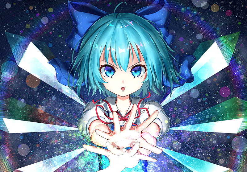 Paisagem de anime, touhou, cirno, floresta, chovendo, anime, HD