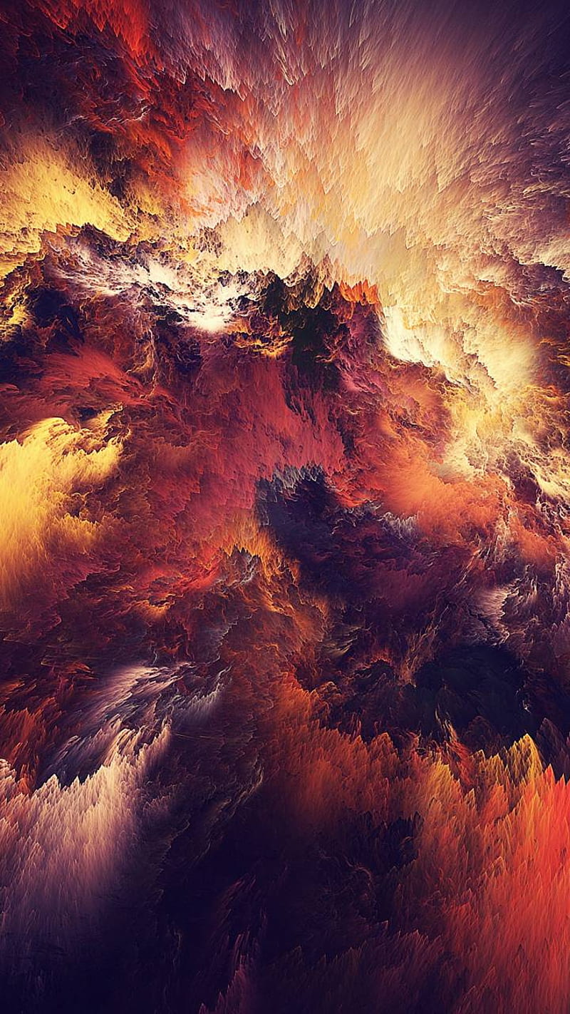 Fire, galaxy, nebula, volcanic, HD phone wallpaper