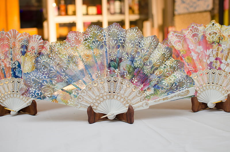 Hand Fans, Abstact, graphy, Pastel, Lacy, HD wallpaper