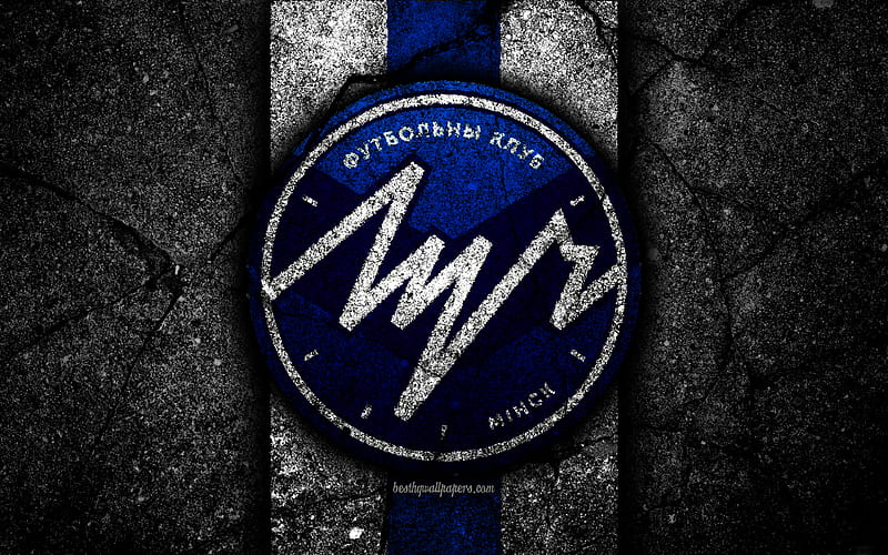 Luch Minsk FC logo, soccer, black stone, Vysshaya Liga, grunge, football club, Belarusian football club, Luch Minsk, Belarus, asphalt texture, FC Luch Minsk, HD wallpaper