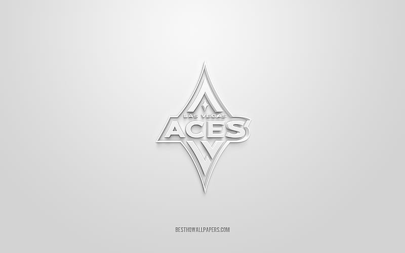 Las Vegas Aces, creative 3D logo, white background, American basketball club, WNBA, Las Vegas, USA, 3d art, basketball, Las Vegas Aces 3d logo, HD wallpaper