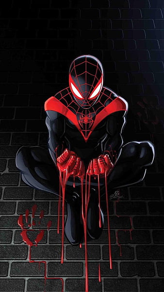 Spiderman, animated, black, cartoon, marvel, miraculous, mortal, strong,  theme, HD phone wallpaper | Peakpx