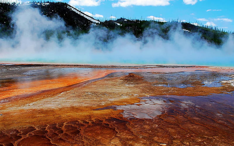 Grand Prismatic Spring Midway Geyser Basin Yellowstone-Nature, HD wallpaper