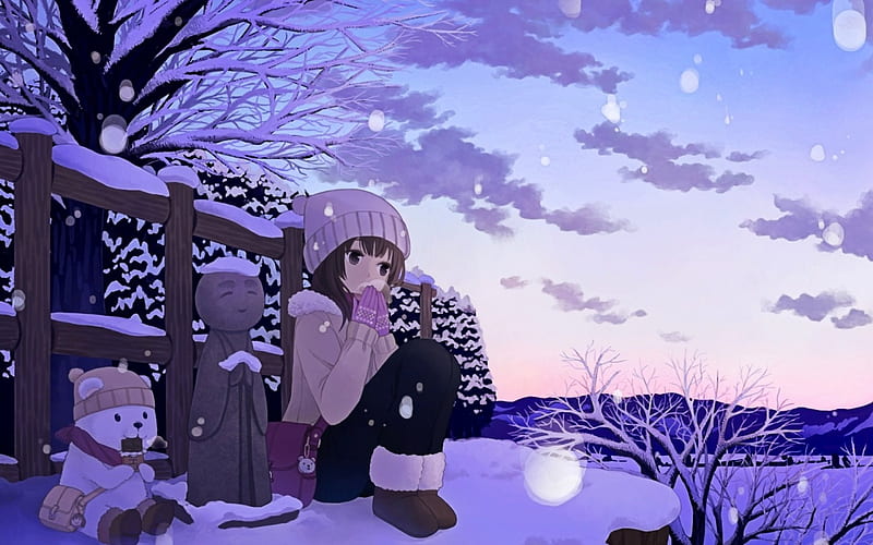 HD wallpaper: Toradora wallpaper, anime, couple, snow, winter