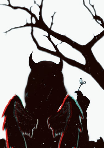 Fallen Angel Branch Cute Deamon Devil Glitch Halloween Horns Shadow Hd Phone Wallpaper Peakpx