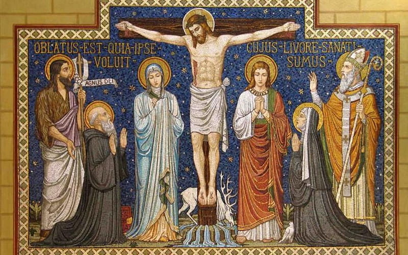 Crucifixion, Saints, Christ, Cross, Jesus, HD wallpaper