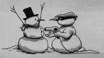 wp, bw, funny, snowman cartoon, winter, HD wallpaper | Peakpx