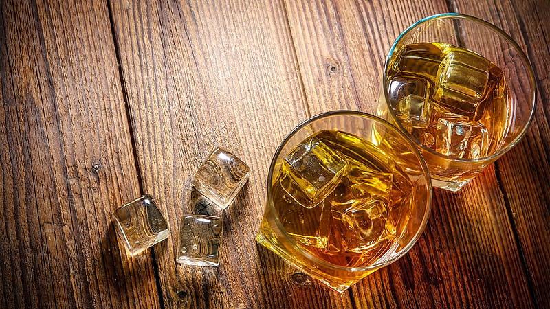 Food, Whisky, Alcohol, Drink, Glass, Ice Cube, HD wallpaper
