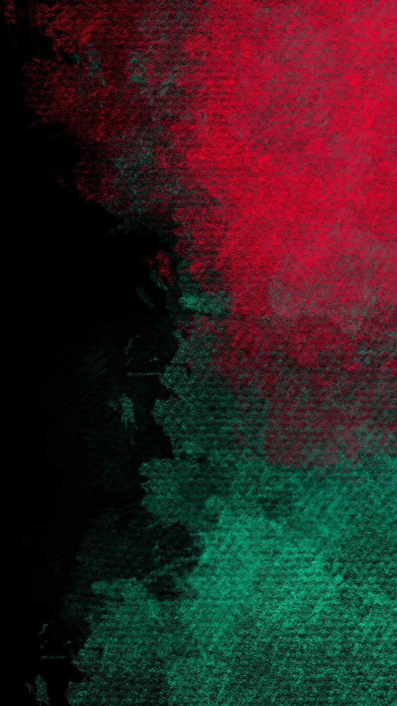 two colors, abstract, black, color, green mint, pattern, red, stain, texture, HD phone wallpaper