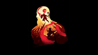 Kratos In God Of War Minimalism, kratos, god-of-war-4, god-of-war, games, ps-games, minimalism, HD wallpaper