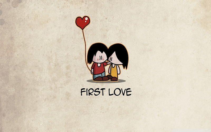 First Love, couple, cute, heart, romace, sweet, wall, HD wallpaper | Peakpx