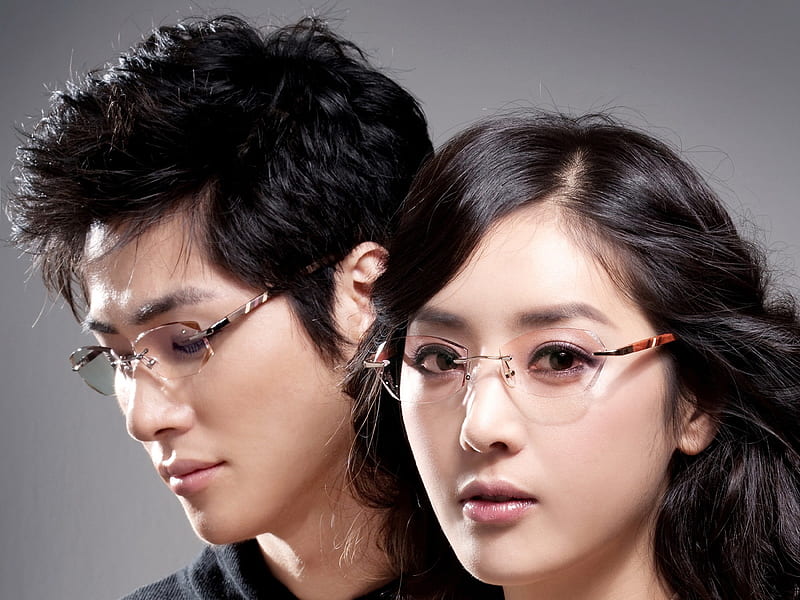 Charming beauty model glasses advertising, HD wallpaper