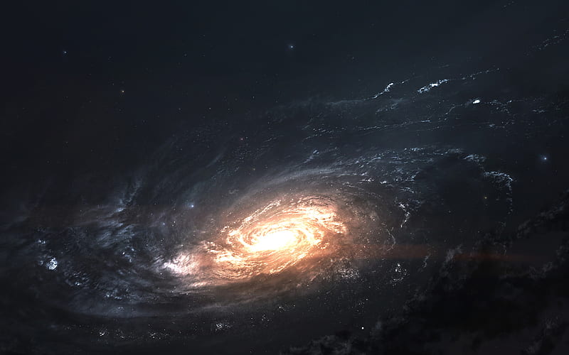 galaxy, glow, spiral, space, universe, HD wallpaper