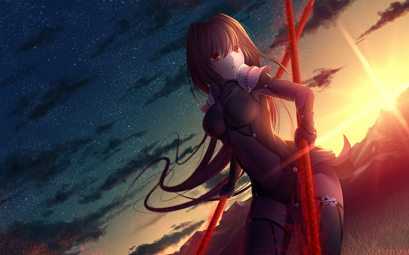 Sad tears girl boy armor red war battlefield legend hero legendary anime  wallpaper, 1440x900, 451817