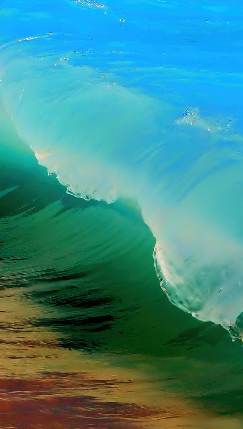 Waves, beach, bright, elegant, minimal, nougat, HD phone wallpaper