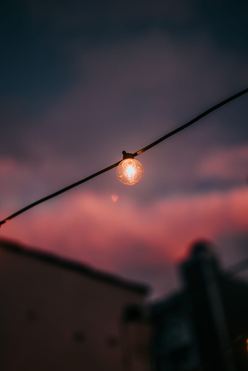 light bulb, light, lighting, dusk, HD phone wallpaper