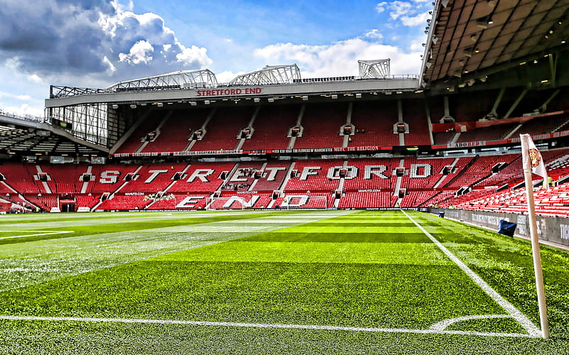 Stretford End, Old Trafford, corner flag, soccer, R, empty stadium, Manchester  United Stadium, HD wallpaper | Peakpx