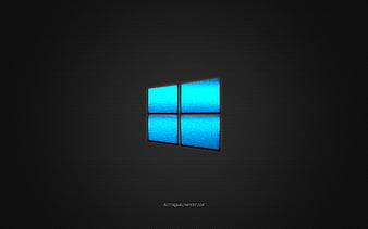 Windows 10 logo, turquoise shiny logo, Windows 10 metal emblem, for ...